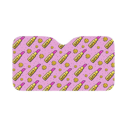 Lipstick Pattern Print Design LT03 Car Sun Shade-JorJune
