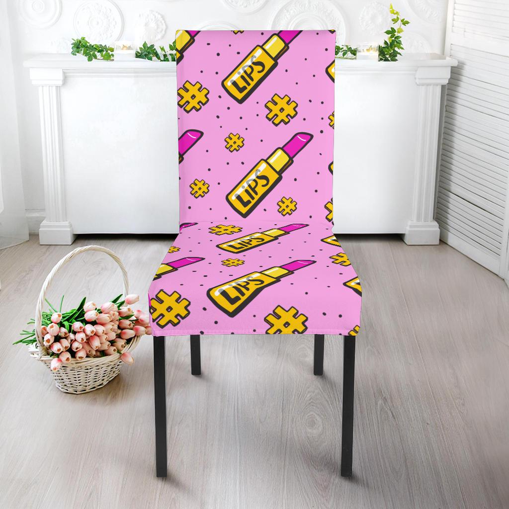Lipstick Pattern Print Design LT03 Dining Chair Slipcover-JORJUNE.COM