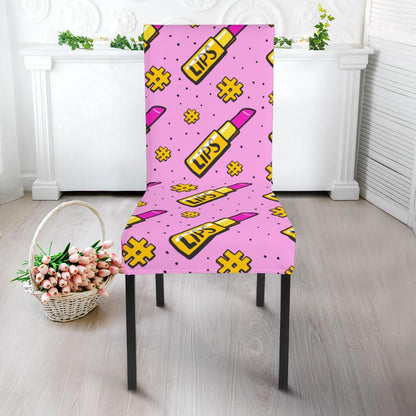 Lipstick Pattern Print Design LT03 Dining Chair Slipcover-JORJUNE.COM