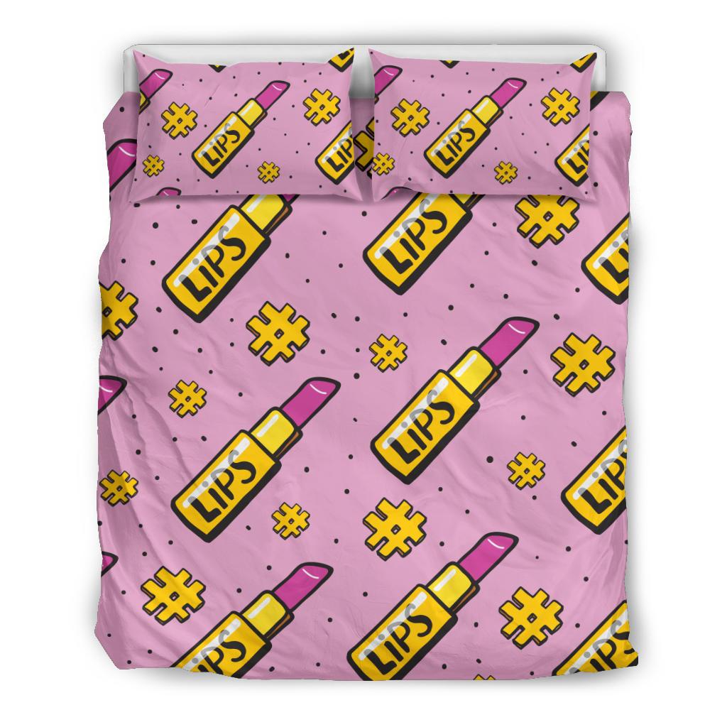 Lipstick Pattern Print Design LT03 Duvet Cover Bedding Set-JORJUNE.COM