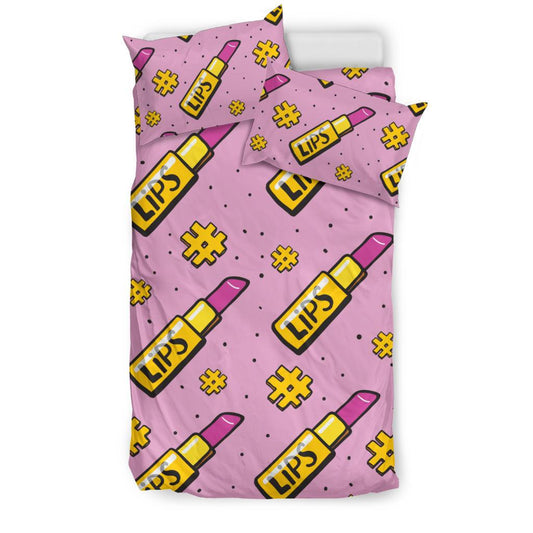 Lipstick Pattern Print Design LT03 Duvet Cover Bedding Set-JORJUNE.COM