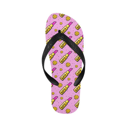 Lipstick Pattern Print Design LT03 Flip Flops-JorJune