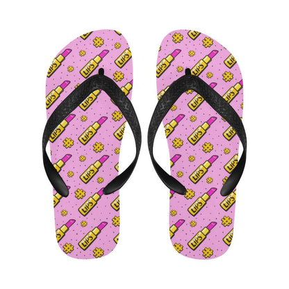 Lipstick Pattern Print Design LT03 Flip Flops-JorJune