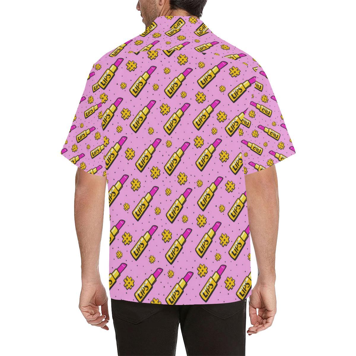 Lipstick Pattern Print Design LT03 Men Hawaiian Shirt-JorJune