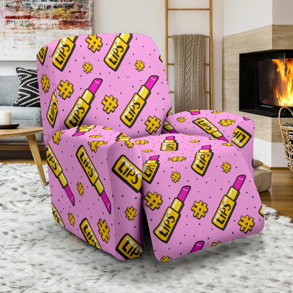 Lipstick Pattern Print Design LT03 Recliner Slipcover-JORJUNE.COM