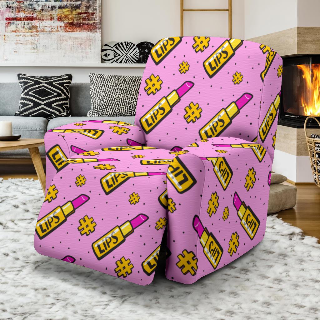 Lipstick Pattern Print Design LT03 Recliner Slipcover-JORJUNE.COM