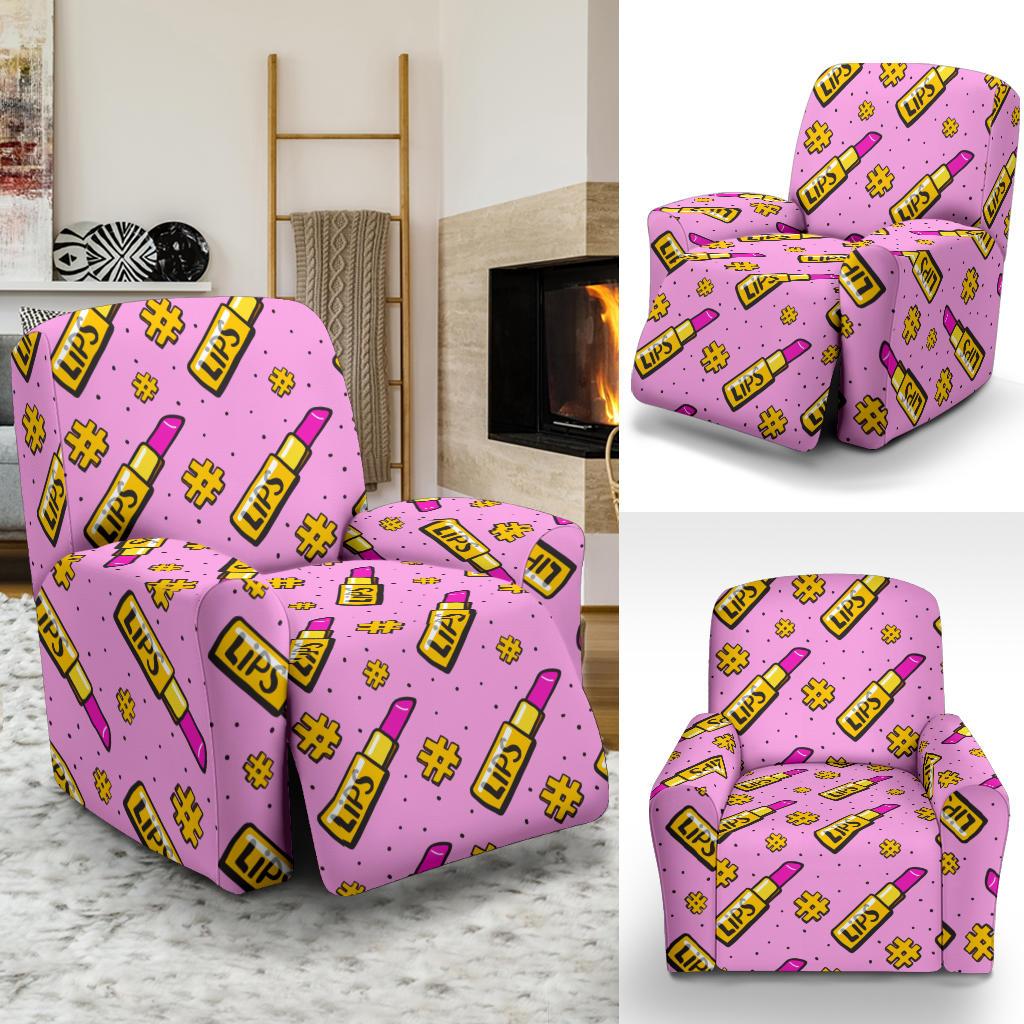 Lipstick Pattern Print Design LT03 Recliner Slipcover-JORJUNE.COM