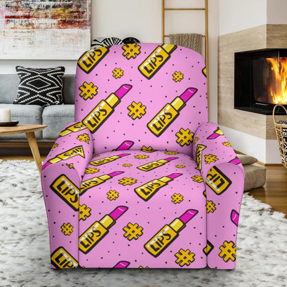 Lipstick Pattern Print Design LT03 Recliner Slipcover-JORJUNE.COM
