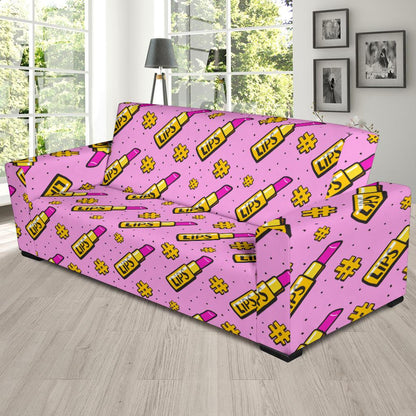 Lipstick Pattern Print Design LT03 Sofa Slipcover-JORJUNE.COM