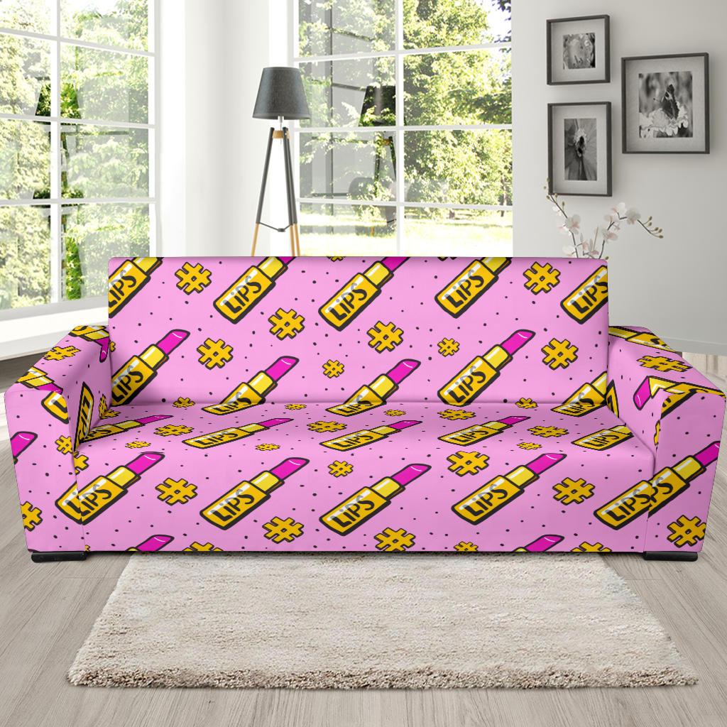 Lipstick Pattern Print Design LT03 Sofa Slipcover-JORJUNE.COM