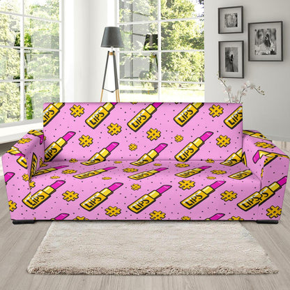 Lipstick Pattern Print Design LT03 Sofa Slipcover-JORJUNE.COM