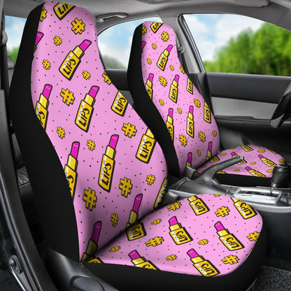 Lipstick Pattern Print Design LT03 Universal Fit Car Seat Covers-JorJune