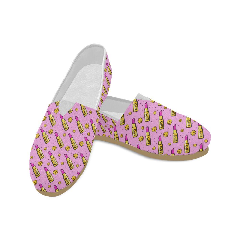 Lipstick Pattern Print Design LT03 Women Casual Shoes-JorJune.com