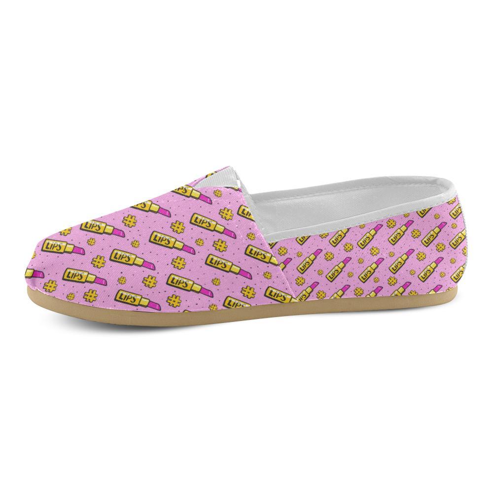 Lipstick Pattern Print Design LT03 Women Casual Shoes-JorJune.com