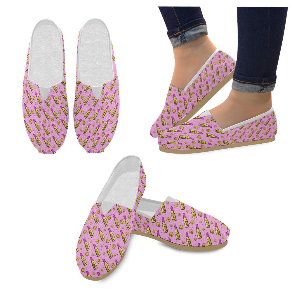 Lipstick Pattern Print Design LT03 Women Casual Shoes-JorJune.com