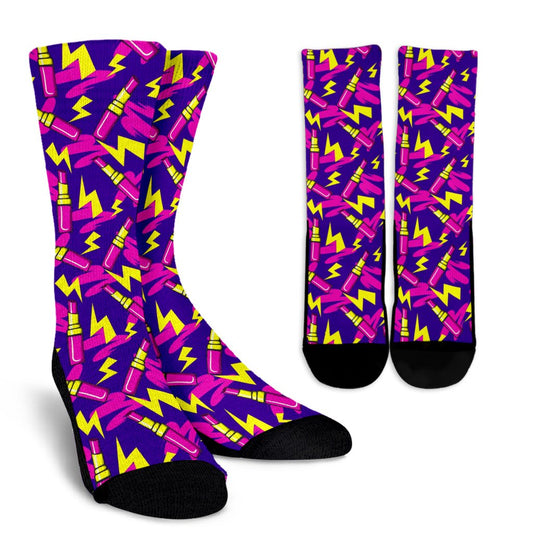 Lipstick Pattern Print Design LT04 Crew Socks-JORJUNE.COM