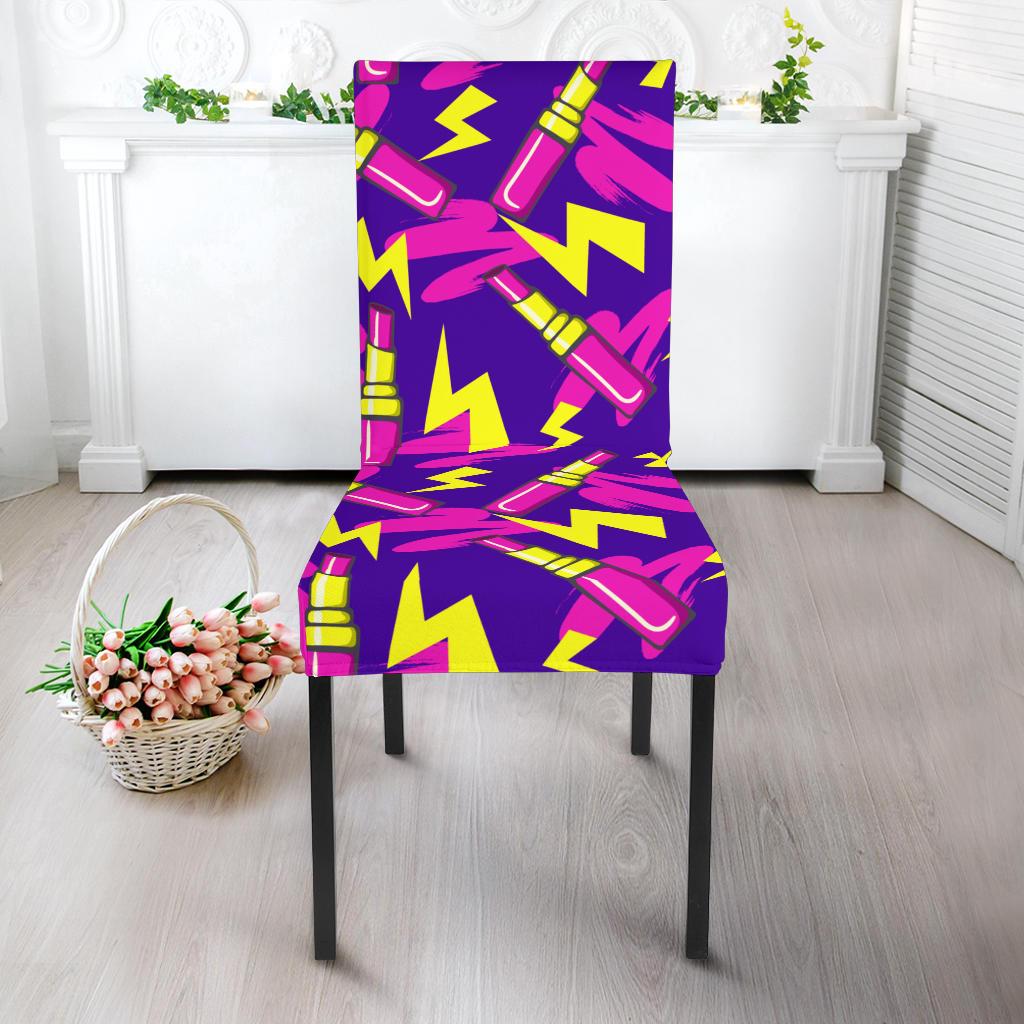 Lipstick Pattern Print Design LT04 Dining Chair Slipcover-JORJUNE.COM