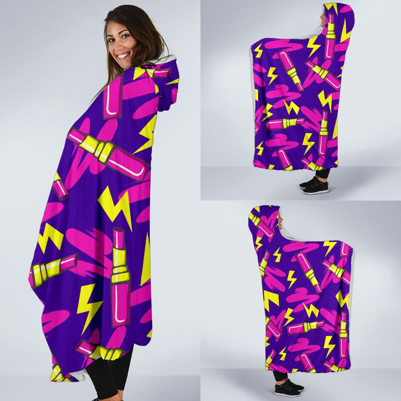 Lipstick Pattern Print Design LT04 Hooded Blanket-JORJUNE.COM