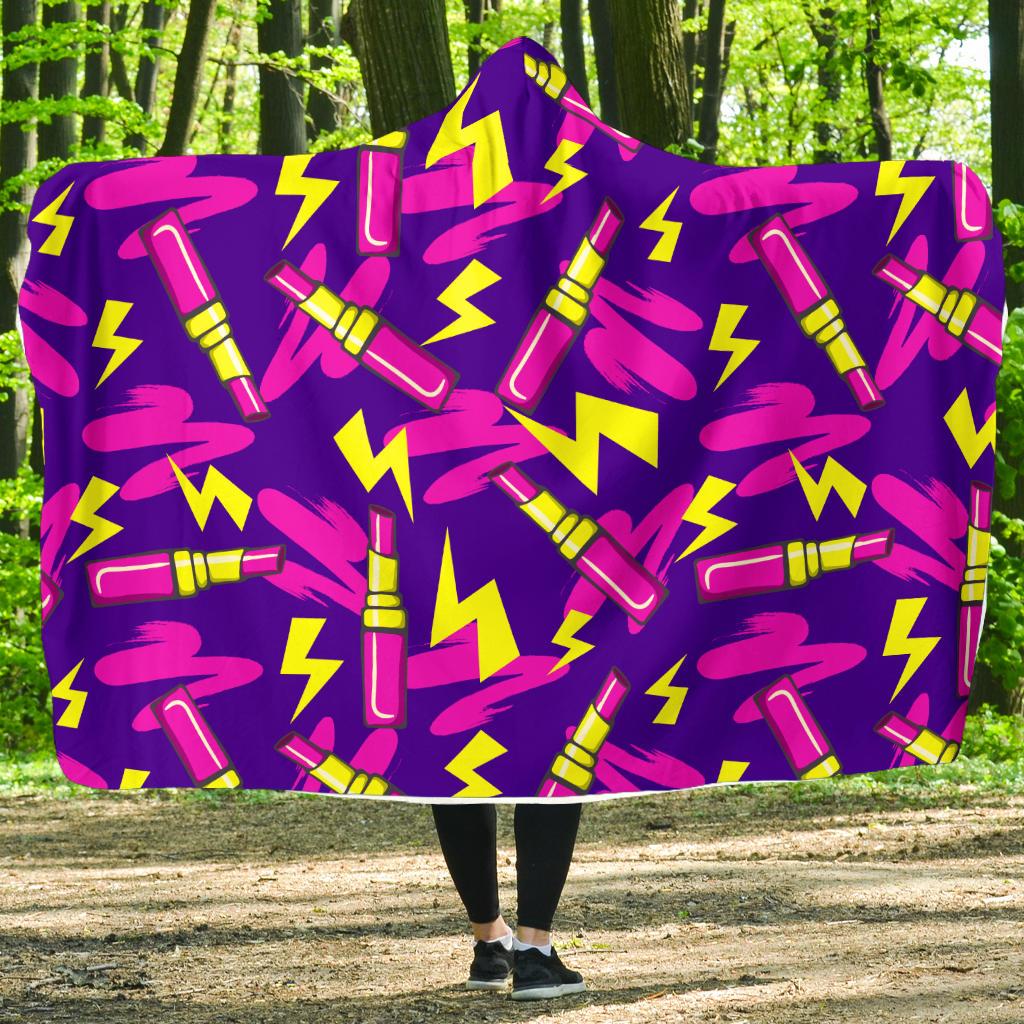 Lipstick Pattern Print Design LT04 Hooded Blanket-JORJUNE.COM