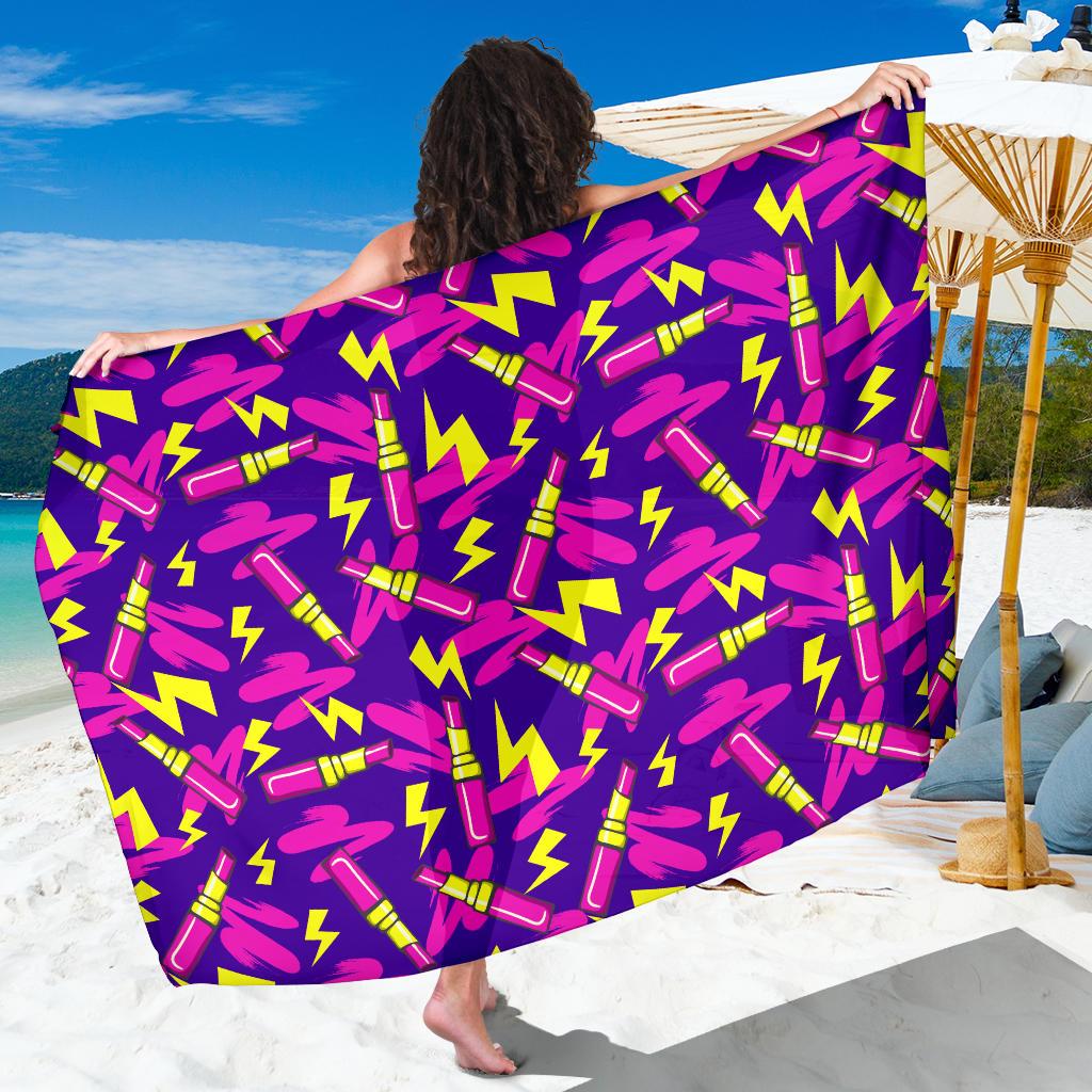 Lipstick Pattern Print Design LT04 Sarong Pareo Wrap-JORJUNE.COM