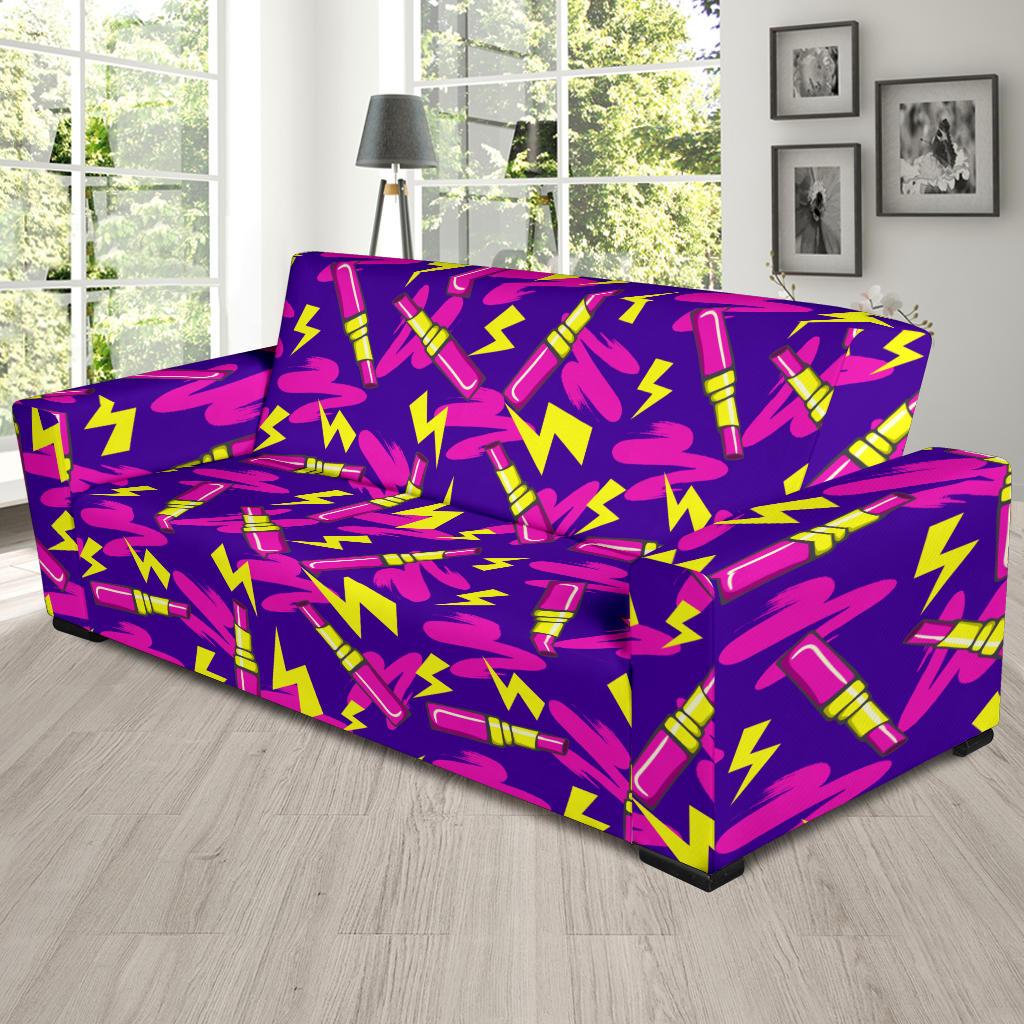 Lipstick Pattern Print Design LT04 Sofa Slipcover-JORJUNE.COM