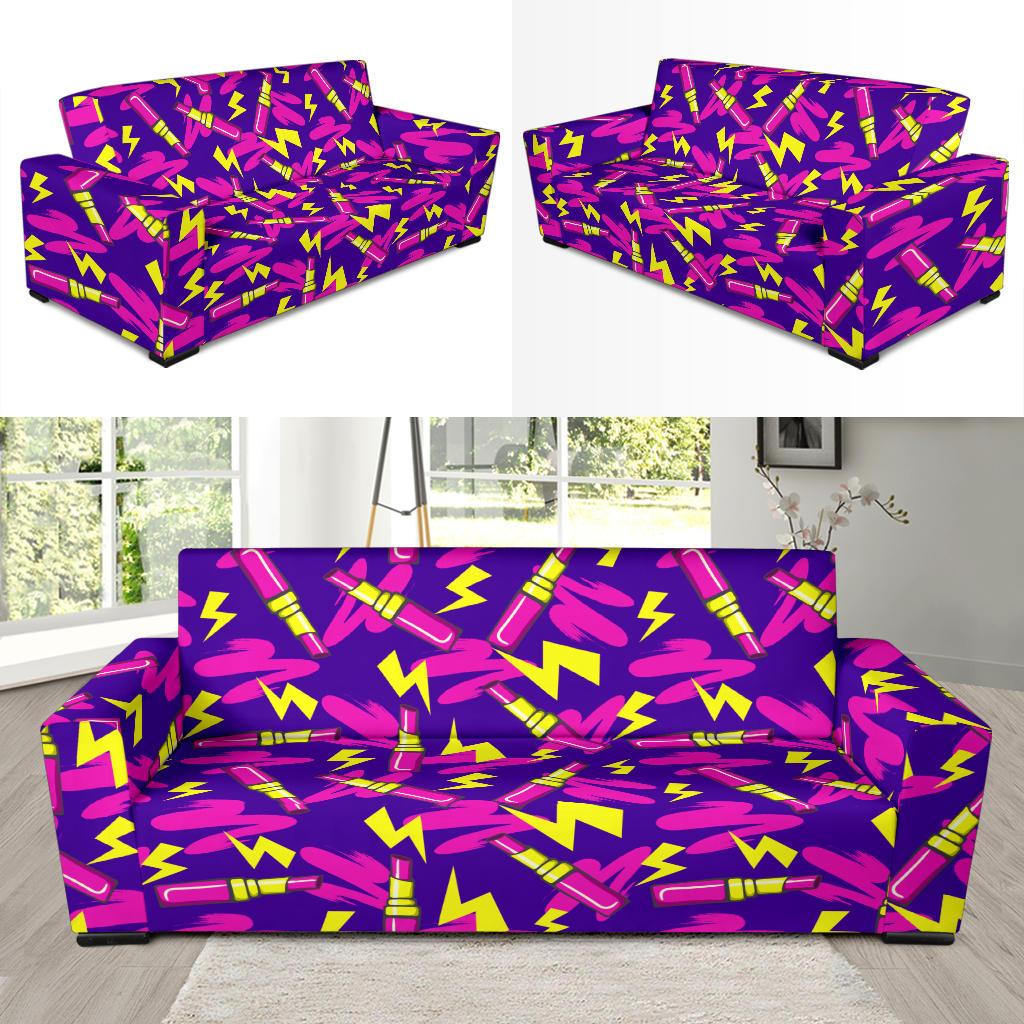 Lipstick Pattern Print Design LT04 Sofa Slipcover-JORJUNE.COM