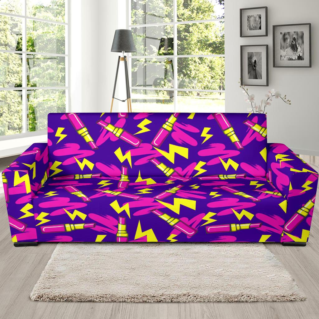 Lipstick Pattern Print Design LT04 Sofa Slipcover-JORJUNE.COM