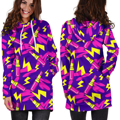 Lipstick Pattern Print Design LT04 Women Hoodie Dress