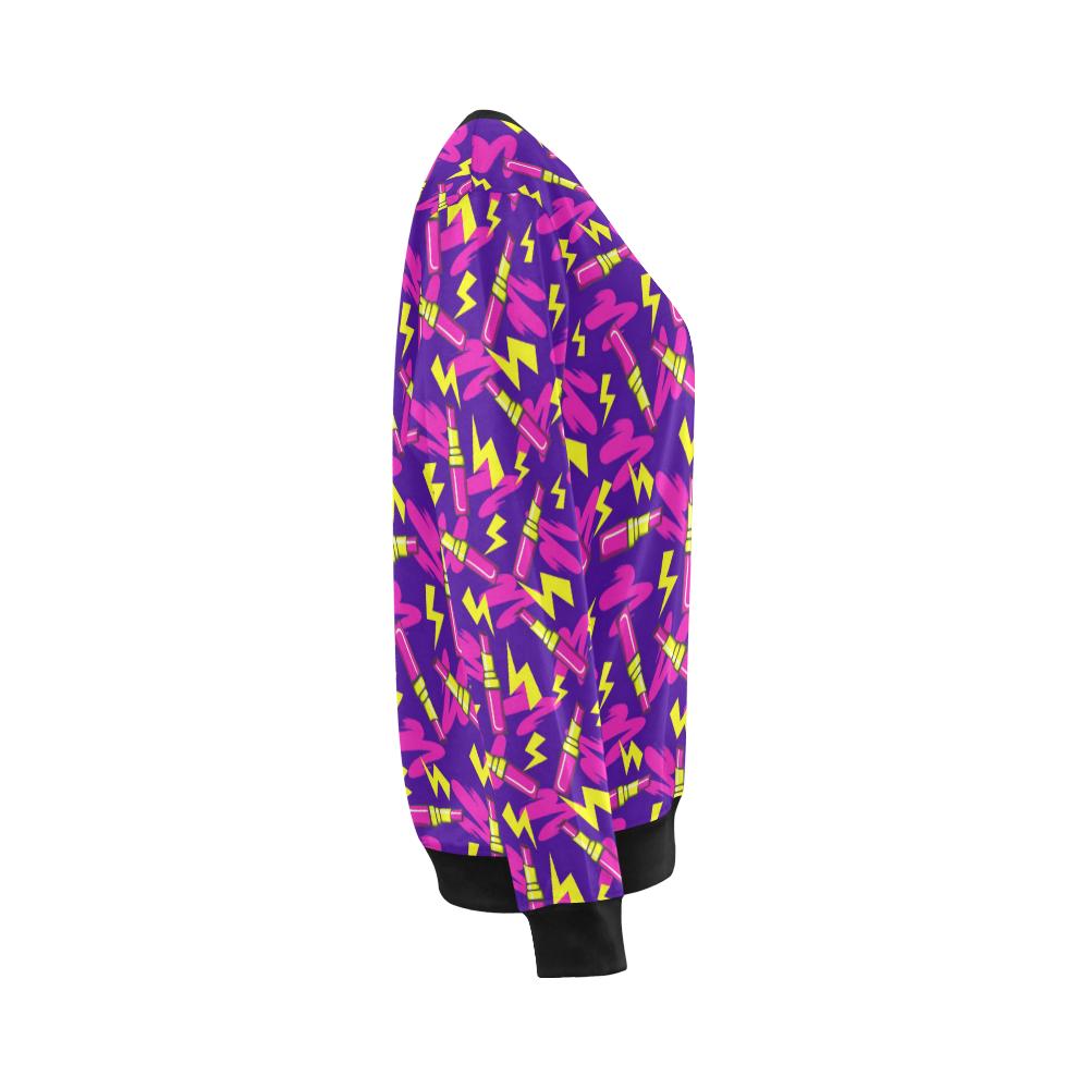 Lipstick Pattern Print Design LT04 Women Long Sleeve Sweatshirt-JorJune