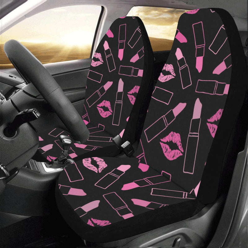 Lipstick Pink Pattern Print Design 01 Car Seat Covers (Set of 2)-JORJUNE.COM