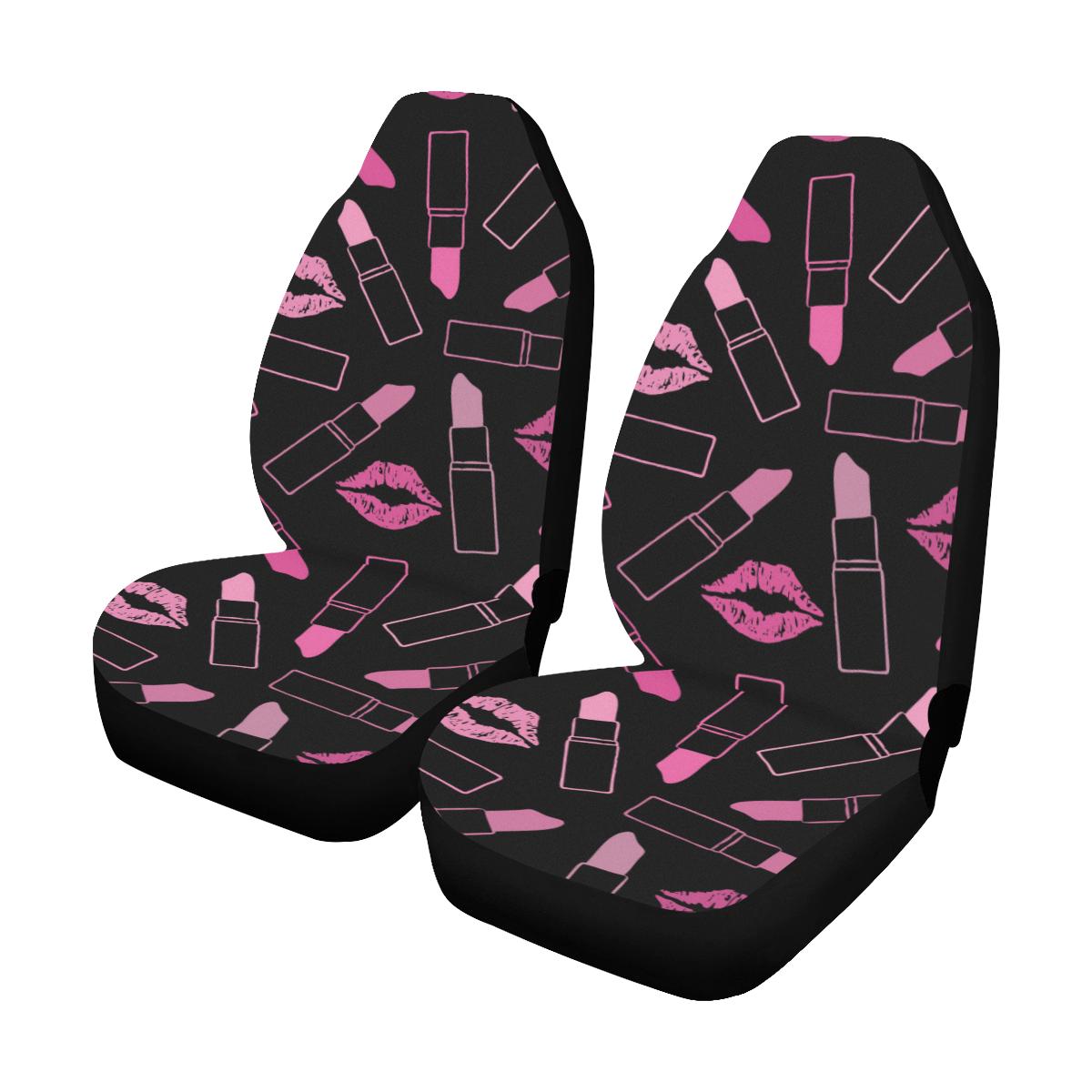 Lipstick Pink Pattern Print Design 01 Car Seat Covers (Set of 2)-JORJUNE.COM