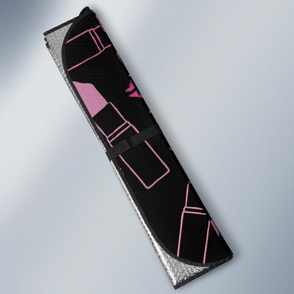Lipstick Pink Pattern Print Design 01 Car Sun Shades-JORJUNE.COM