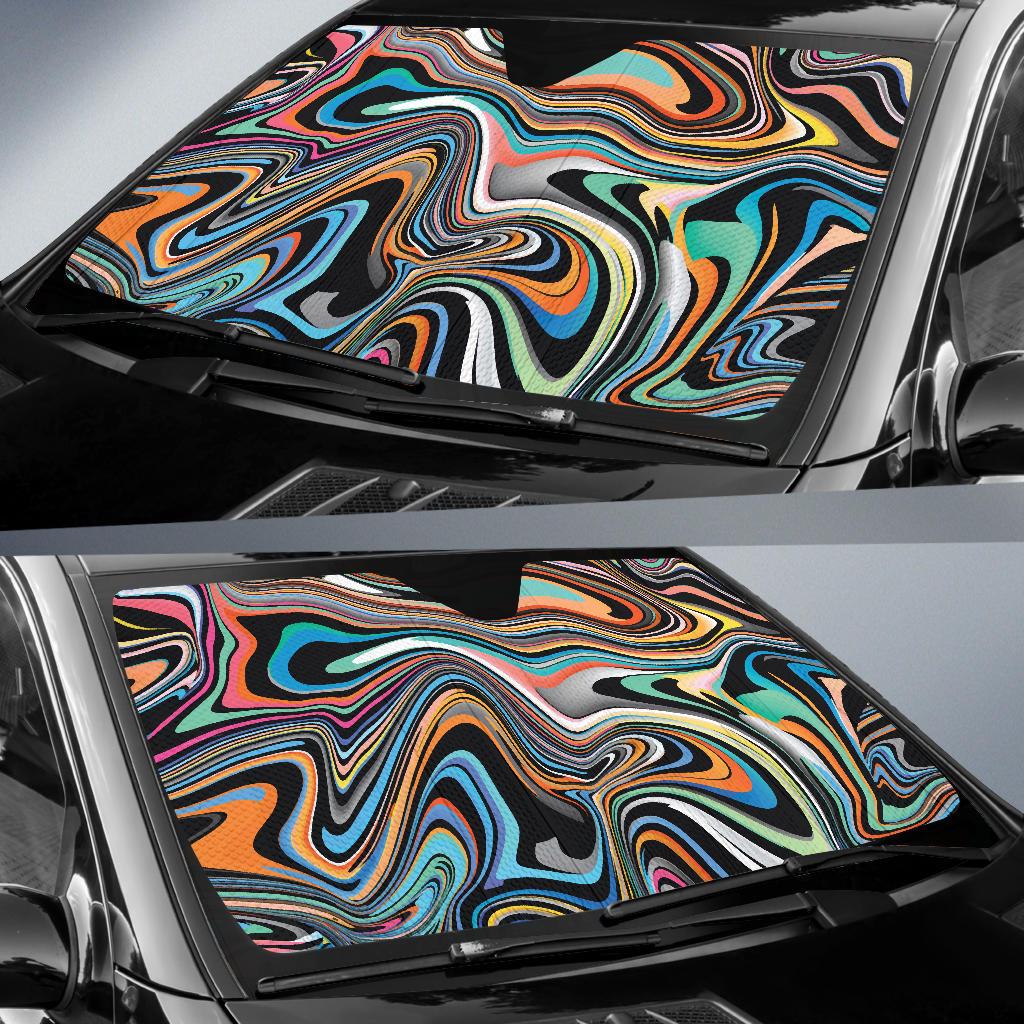 Liquid Pattern Print Design 02 Car Sun Shades-JORJUNE.COM