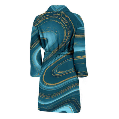 Liquid Pattern Print Design 04 Men Bathrobe-JORJUNE.COM