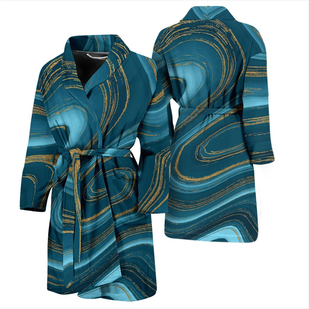 Liquid Pattern Print Design 04 Men Bathrobe-JORJUNE.COM