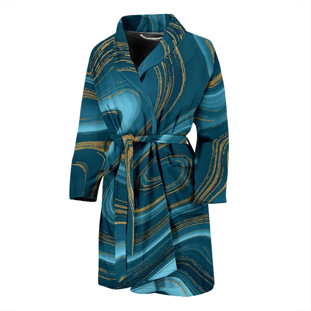 Liquid Pattern Print Design 04 Men Bathrobe-JORJUNE.COM