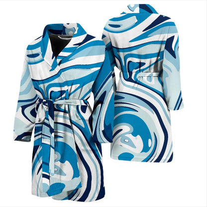 Liquid Pattern Print Design 05 Men Bathrobe-JORJUNE.COM