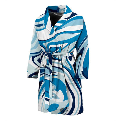 Liquid Pattern Print Design 05 Men Bathrobe-JORJUNE.COM