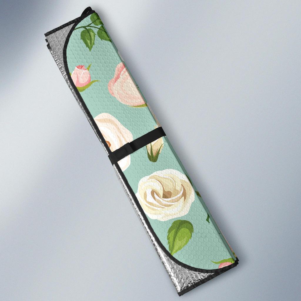 Lisianthus Pattern Print Design 01 Car Sun Shades-JORJUNE.COM
