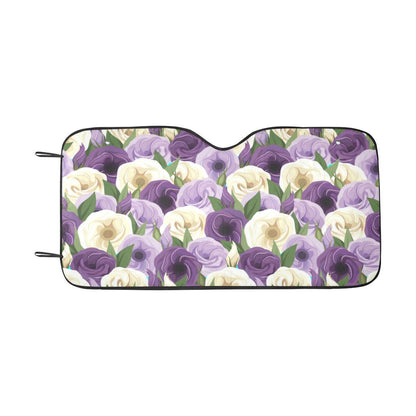 Lisianthus Pattern Print Design LT01 Car Sun Shade-JorJune