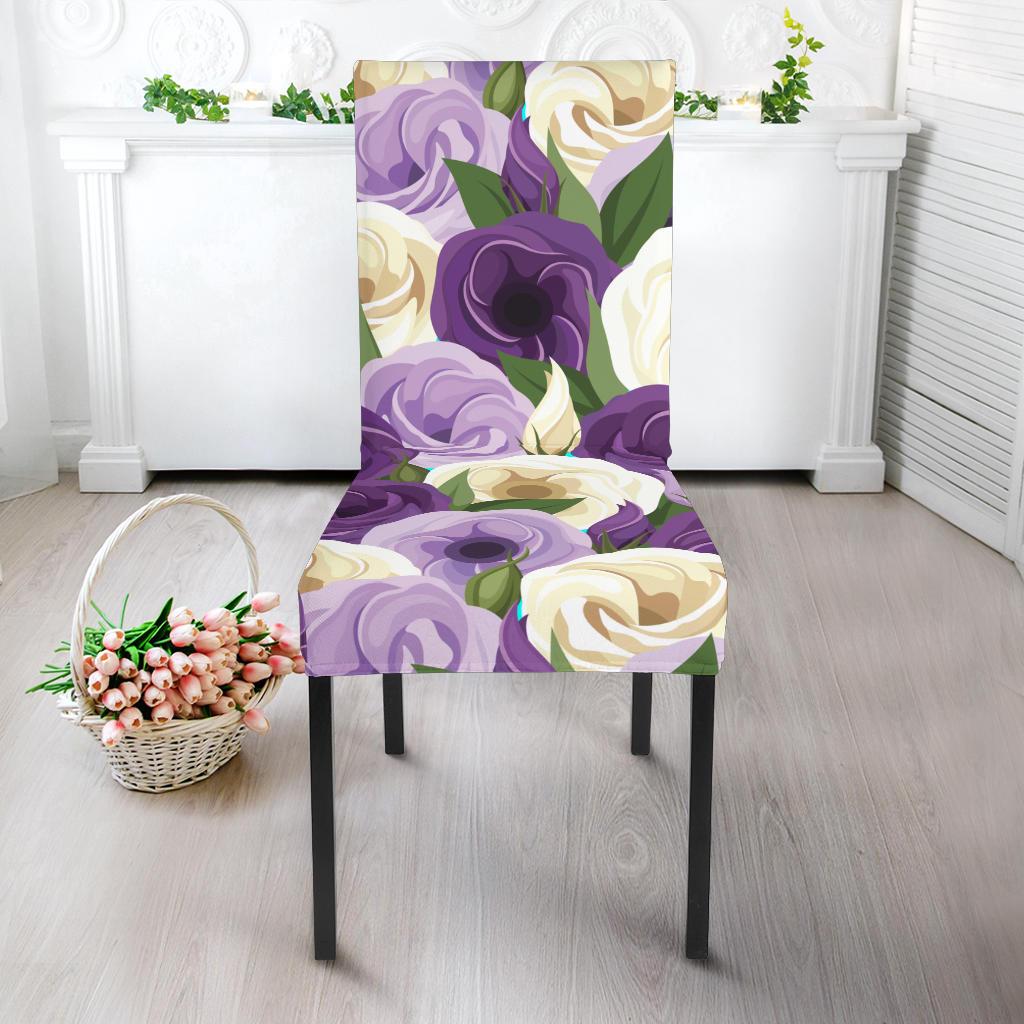 Lisianthus Pattern Print Design LT01 Dining Chair Slipcover-JORJUNE.COM