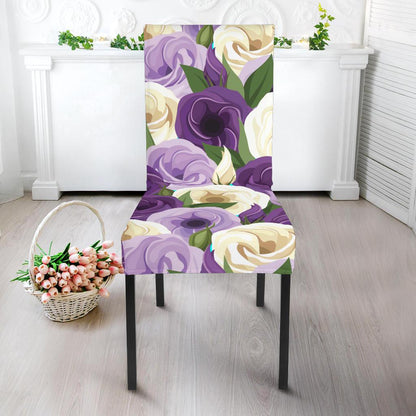 Lisianthus Pattern Print Design LT01 Dining Chair Slipcover-JORJUNE.COM