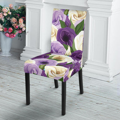 Lisianthus Pattern Print Design LT01 Dining Chair Slipcover-JORJUNE.COM