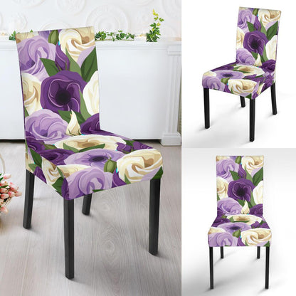 Lisianthus Pattern Print Design LT01 Dining Chair Slipcover-JORJUNE.COM