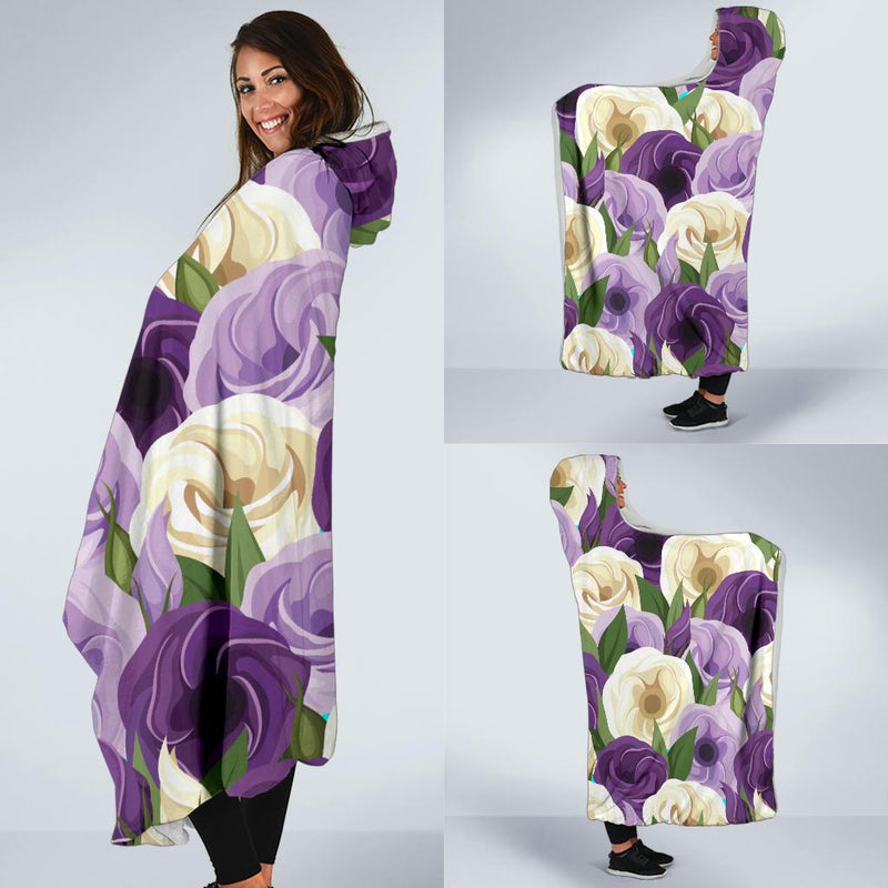 Lisianthus Pattern Print Design LT01 Hooded Blanket-JORJUNE.COM