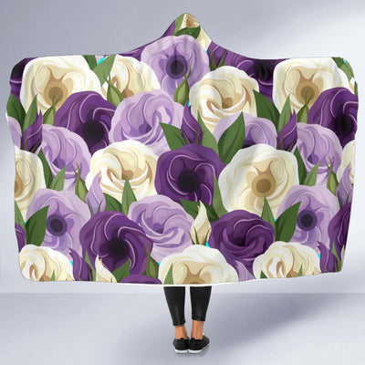 Lisianthus Pattern Print Design LT01 Hooded Blanket-JORJUNE.COM
