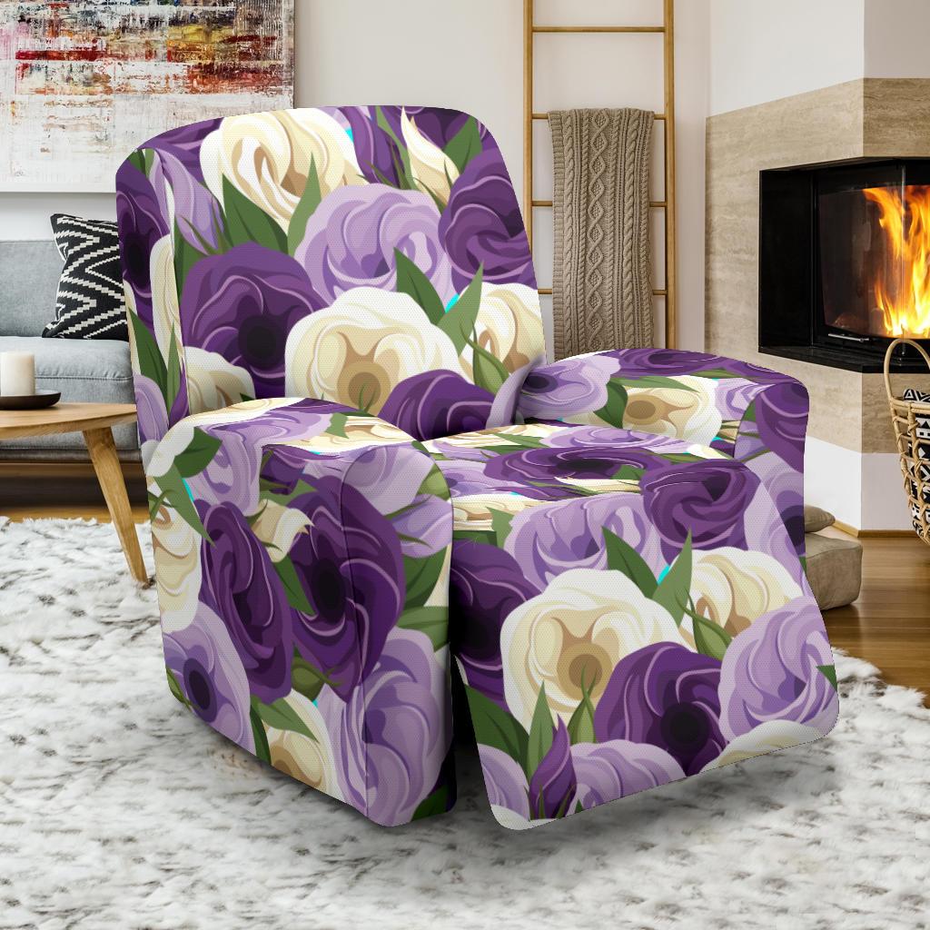 Lisianthus Pattern Print Design LT01 Recliner Slipcover-JORJUNE.COM