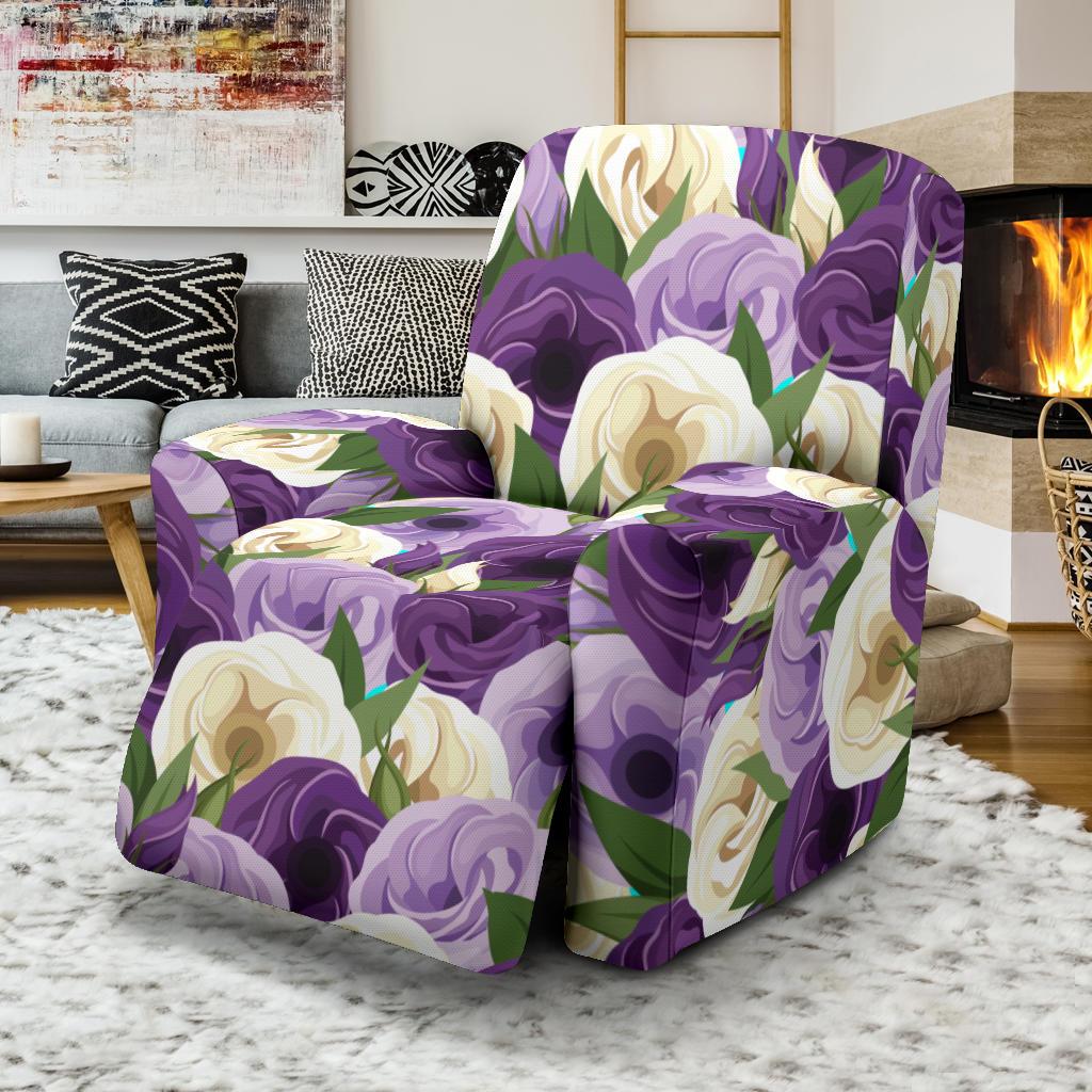 Lisianthus Pattern Print Design LT01 Recliner Slipcover-JORJUNE.COM