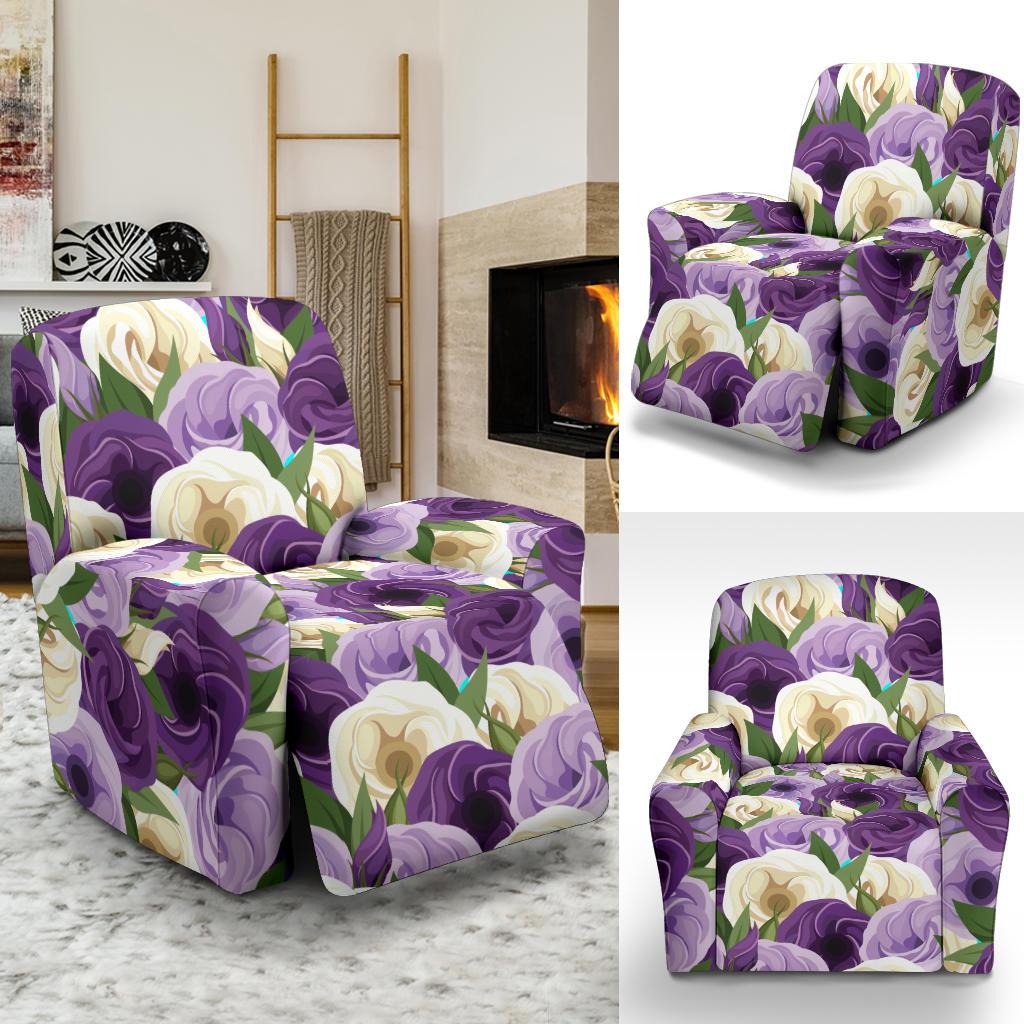 Lisianthus Pattern Print Design LT01 Recliner Slipcover-JORJUNE.COM