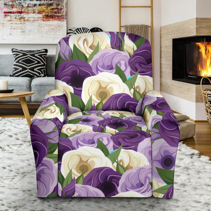 Lisianthus Pattern Print Design LT01 Recliner Slipcover-JORJUNE.COM